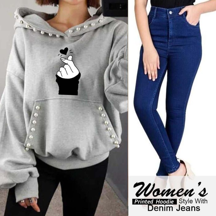 A&S Women's Casual Pearls Hoodie