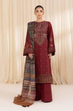 BAREEZE 3PC Lawn with Diamond Print Dupatta