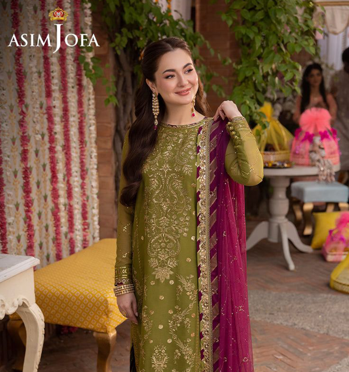 ASIM JOFA Chiffon With Malai Trosuer