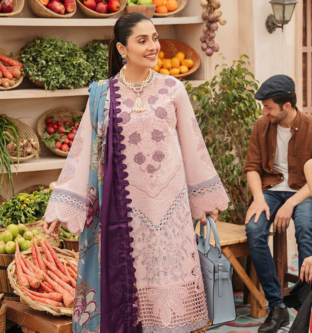 MUSHQ Lawn With Voil Daimond Dupatta