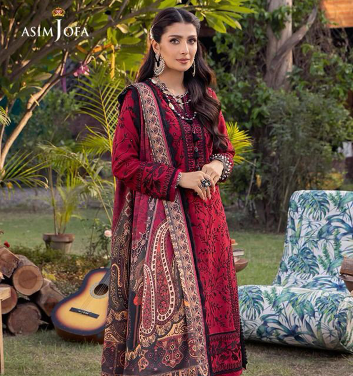 ASIM JOFA Lawn With Daimond Printed Dupatta
